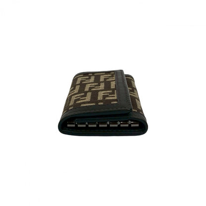 FENDI Key case Key holder  leather Brown
