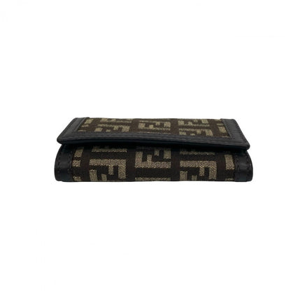 FENDI Key case Key holder  leather Brown