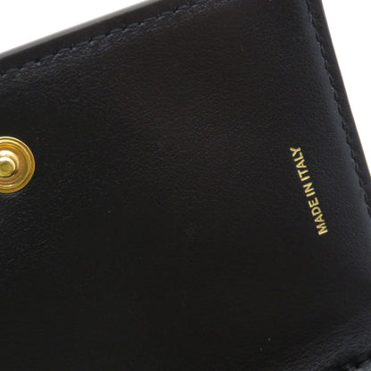 BURBERRY Bifold Wallet Calfskin black logoMetal tri-fold