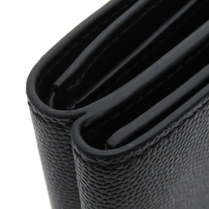 BURBERRY Bifold Wallet Calfskin black logoMetal tri-fold