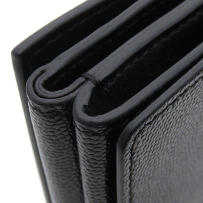 BURBERRY Bifold Wallet Calfskin black logoMetal tri-fold