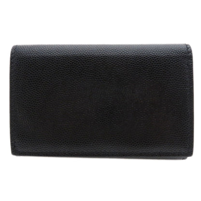 BURBERRY Bifold Wallet Calfskin black logoMetal tri-fold