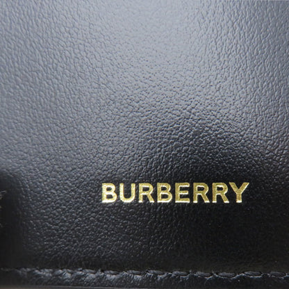 BURBERRY Bifold Wallet Calfskin black logoMetal tri-fold