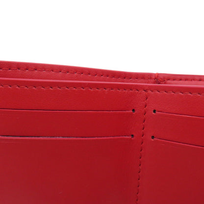 BURBERRY Bifold Wallet Calfskin Red logoMetal tri-fold