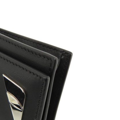 FENDI Long Wallet Purse leather black monster