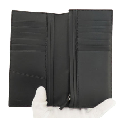 FENDI Long Wallet Purse leather black monster