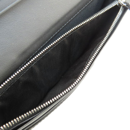 FENDI Long Wallet Purse leather black monster