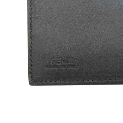 FENDI Long Wallet Purse leather black monster