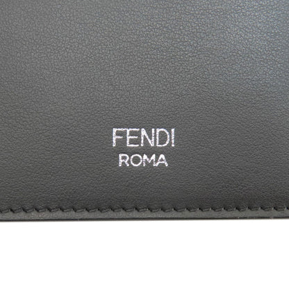 FENDI Long Wallet Purse leather black monster