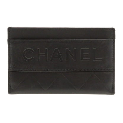 CHANEL Card Case lambskin black Logo motif