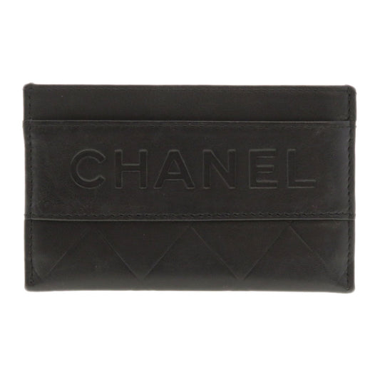 CHANEL Card Case lambskin black Logo motif