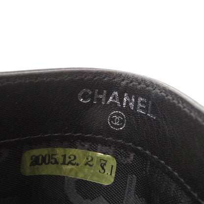 CHANEL Card Case lambskin black Logo motif
