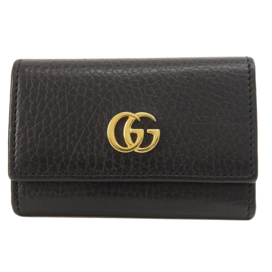 GUCCI Key case Key holder  466118 leather black GG Marmont