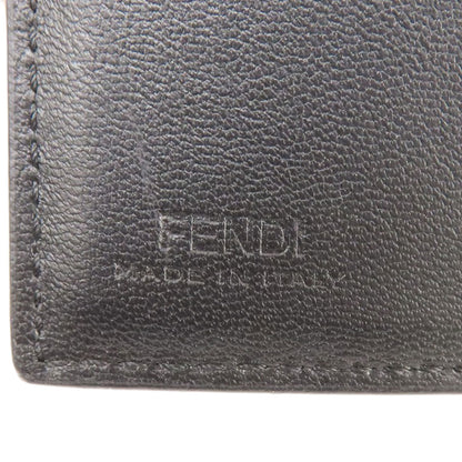 FENDI Bifold Wallet leather black Embossed logo