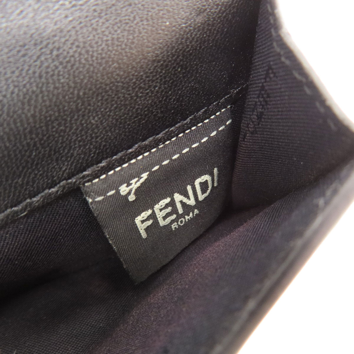 FENDI Bifold Wallet leather black Embossed logo