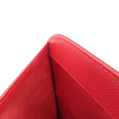 PRADA Bifold Wallet 1M0522 silk Red logoMetal