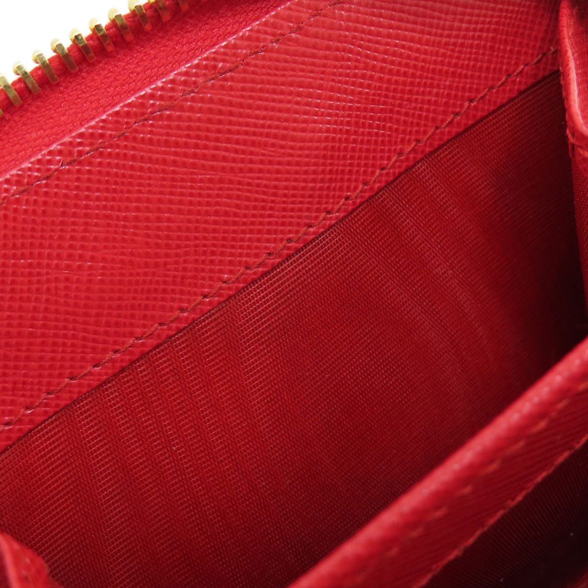 PRADA Bifold Wallet 1M0522 silk Red logoMetal