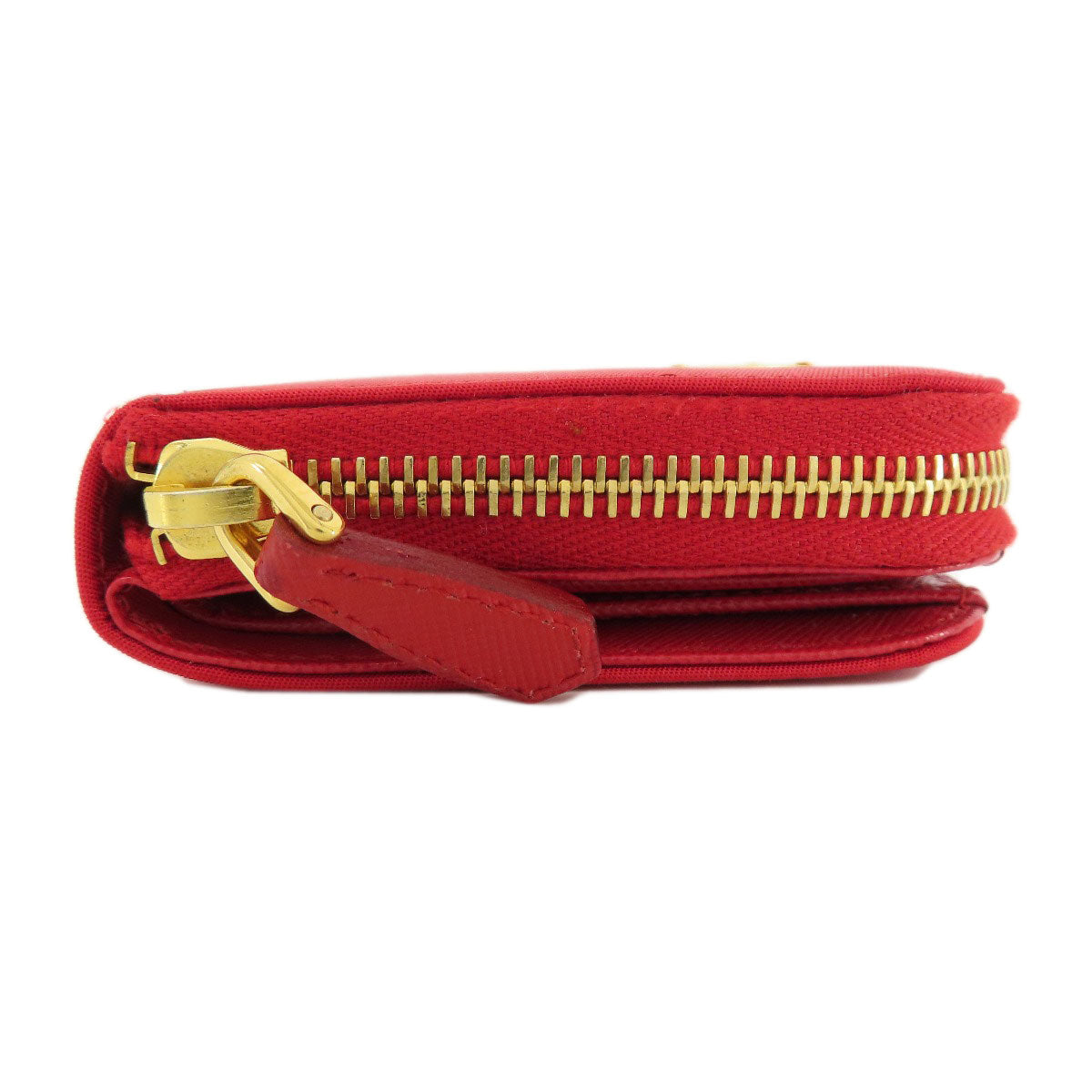 PRADA Bifold Wallet 1M0522 silk Red logoMetal
