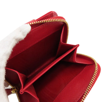 PRADA Bifold Wallet 1M0522 silk Red logoMetal