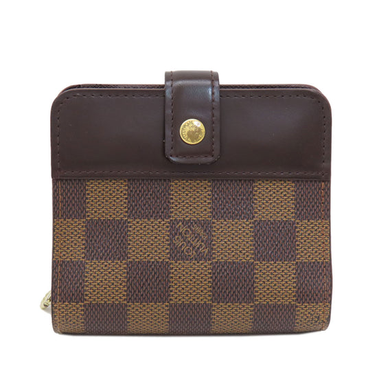 LOUIS VUITTON Bifold Wallet M61668 Damier canvas Brown Compact Zip Damier Ebene