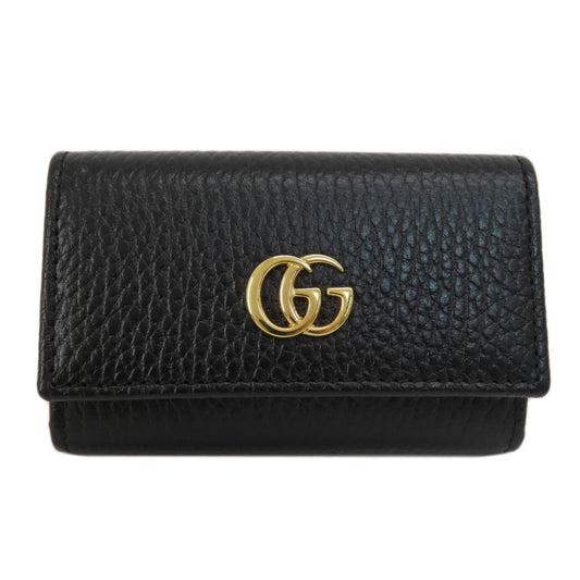 GUCCI Key case Key holder  456118 leather black GG Marmont