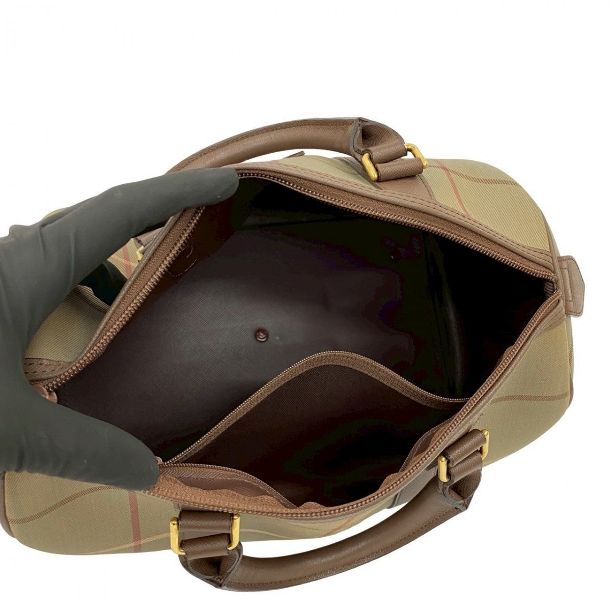 BURBERRY Handbag canvas Brown