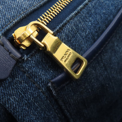PRADA Tote Bag denim Navy Canapa