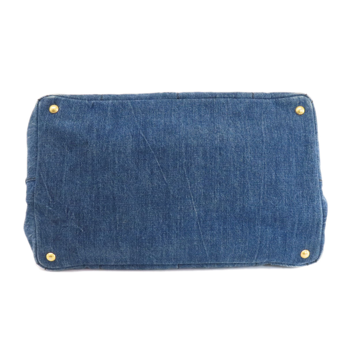 PRADA Tote Bag denim Navy Canapa