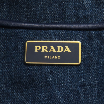 PRADA Tote Bag denim Navy Canapa