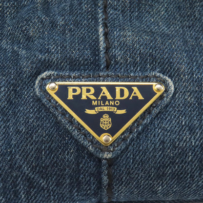 PRADA Tote Bag denim Navy Canapa