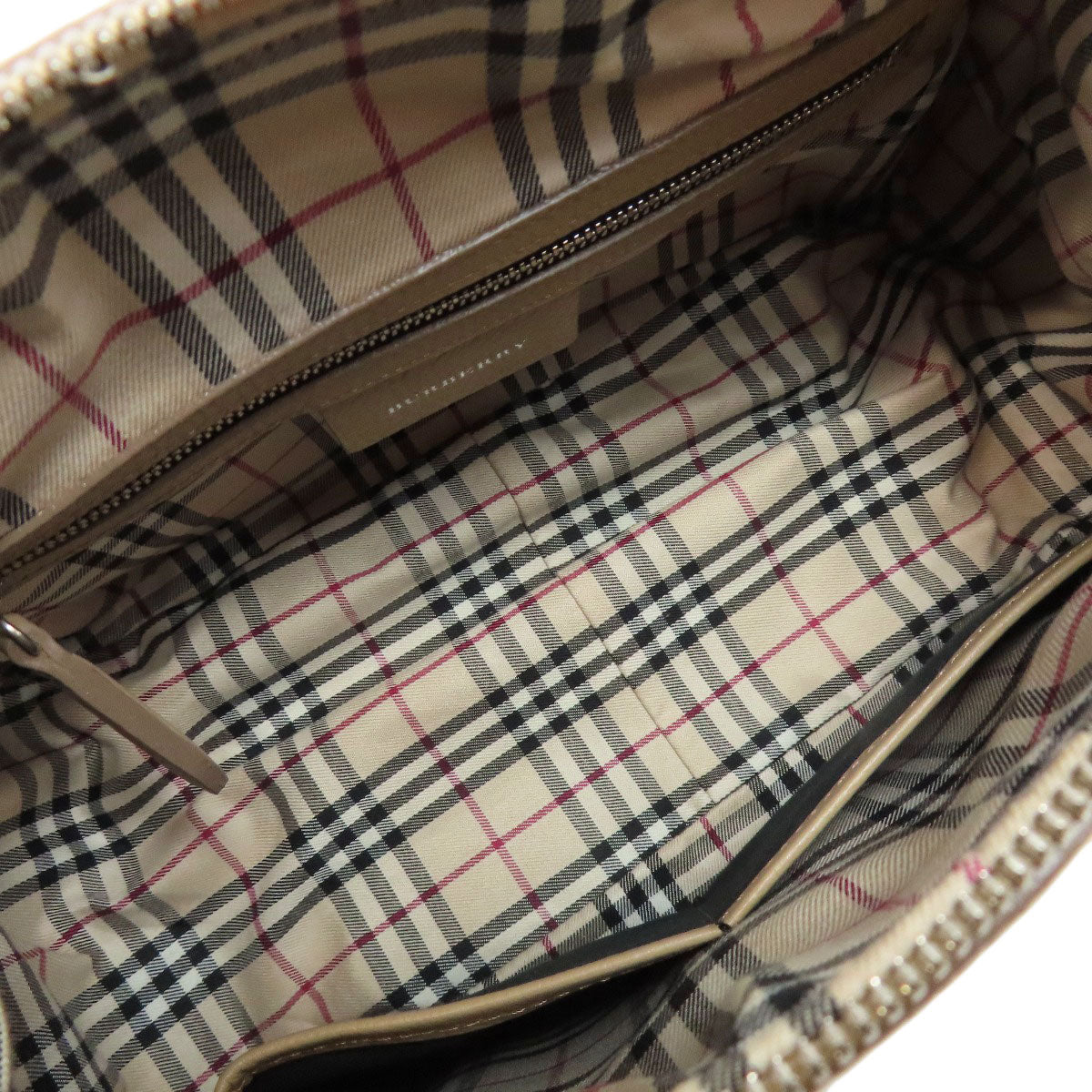 BURBERRY Handbag leather beige logo