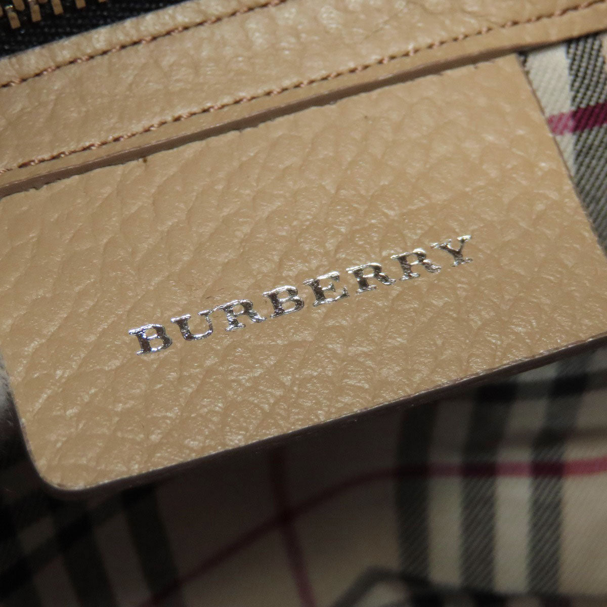 BURBERRY Handbag leather beige logo
