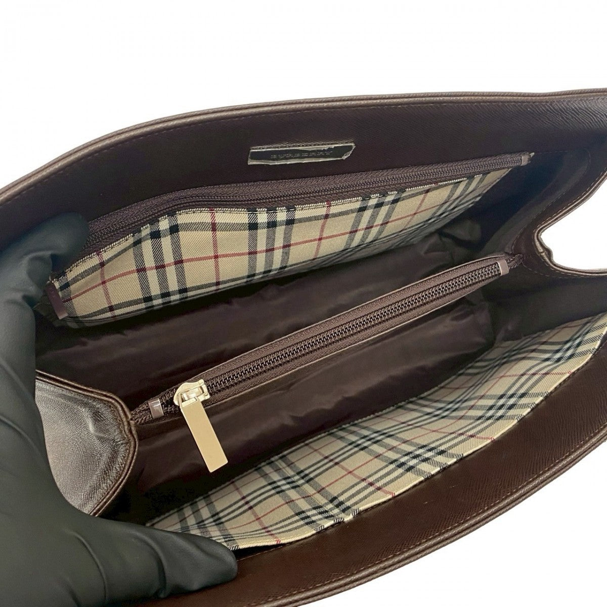 BURBERRY Handbag leather Brown