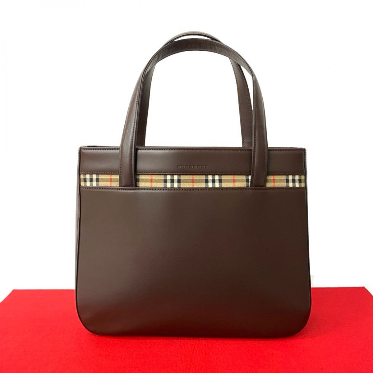 BURBERRY Handbag leather Brown
