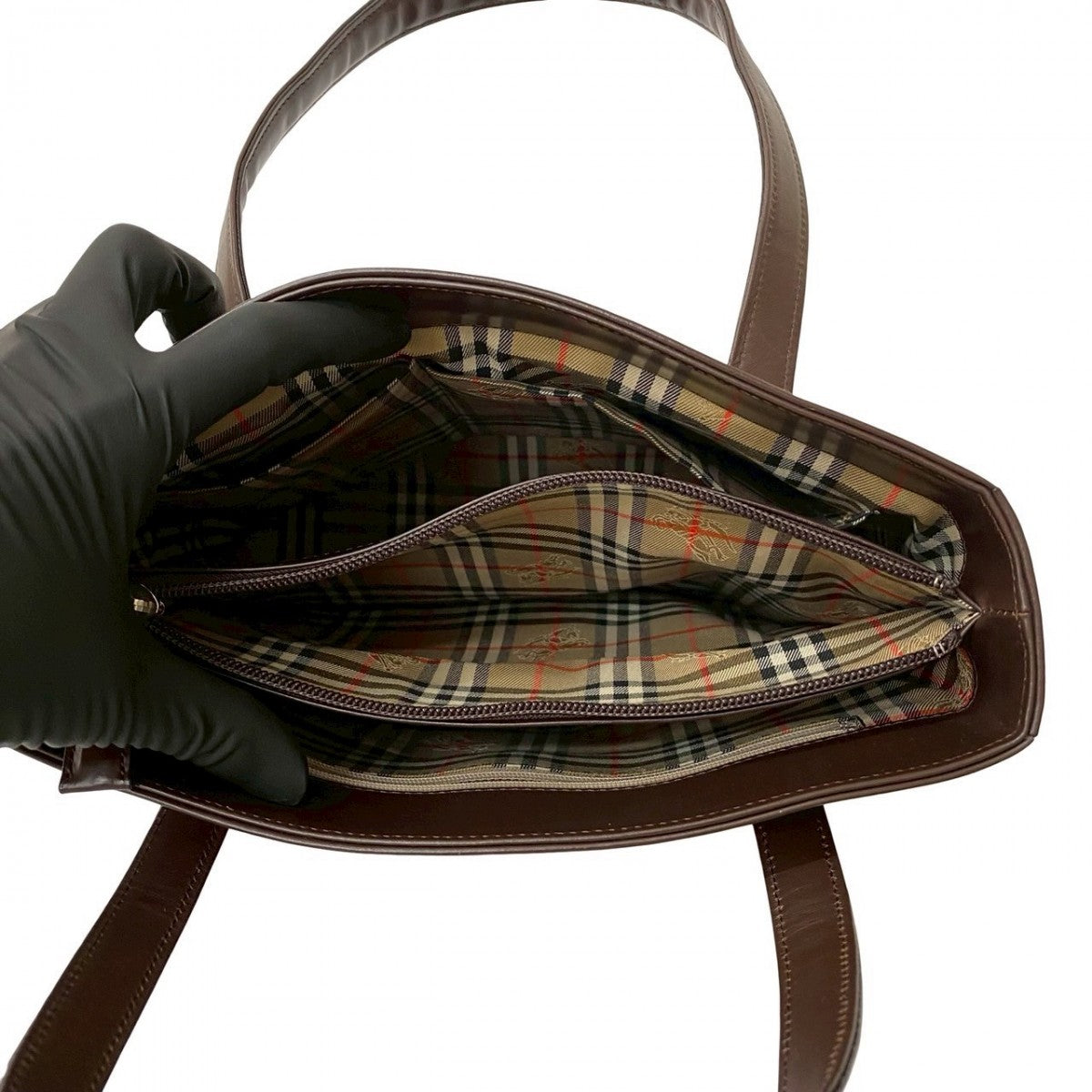 BURBERRY Handbag leather Brown