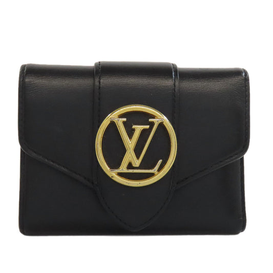 LOUIS VUITTON Bifold Wallet M69176 leather black Portefeuille LV Pont Neuf