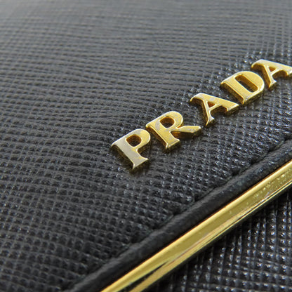 PRADA Bifold Wallet leather black Safiano logo