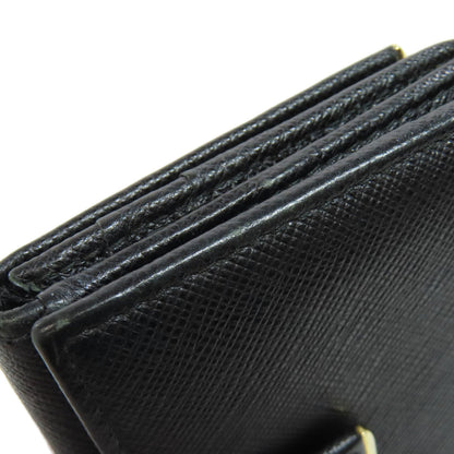 PRADA Bifold Wallet leather black Safiano logo