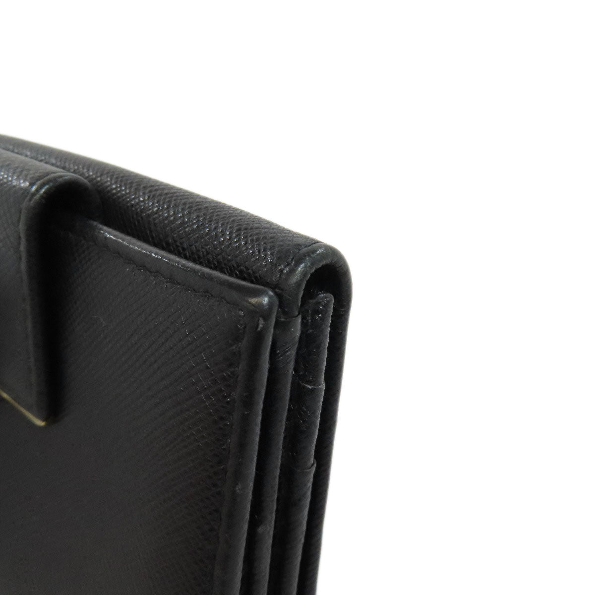 PRADA Bifold Wallet leather black Safiano logo