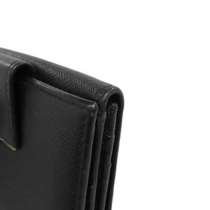 PRADA Bifold Wallet leather black Safiano logo