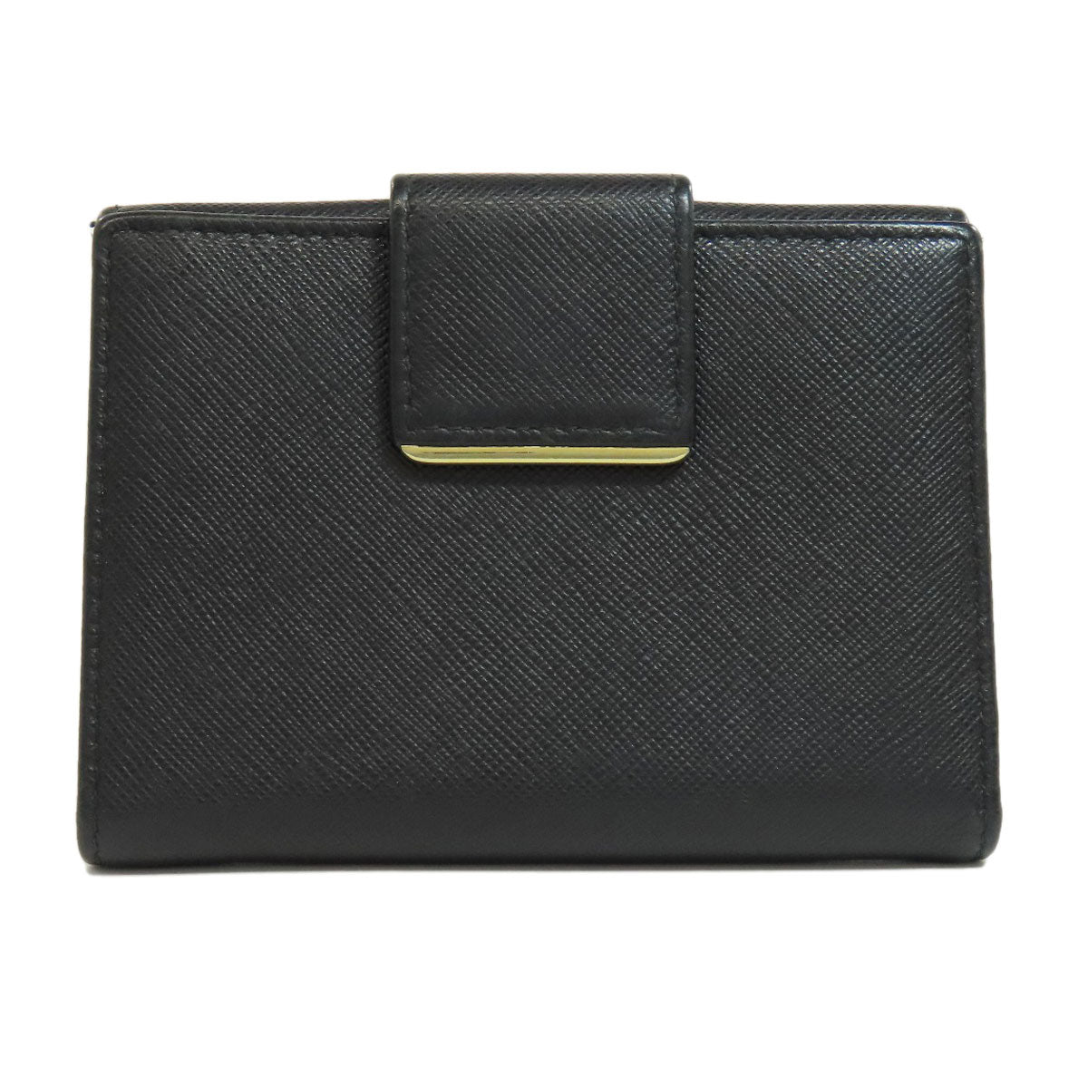 PRADA Bifold Wallet leather black Safiano logo