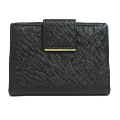 PRADA Bifold Wallet leather black Safiano logo