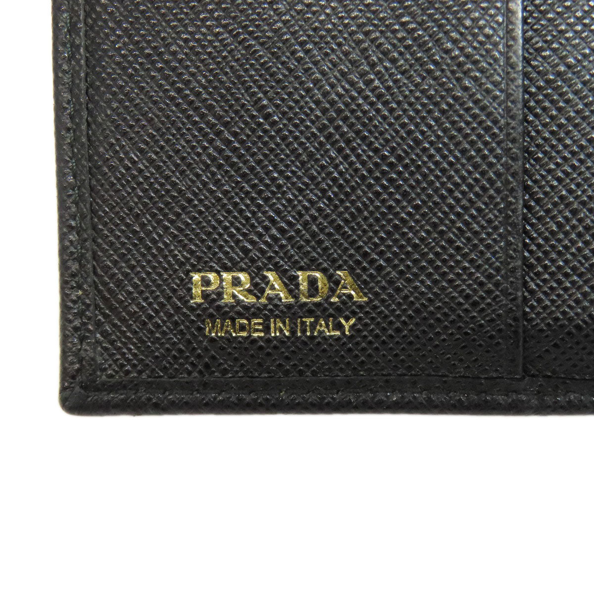 PRADA Bifold Wallet leather black Safiano logo