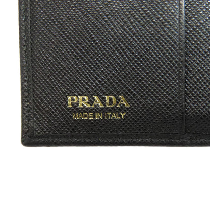 PRADA Bifold Wallet leather black Safiano logo
