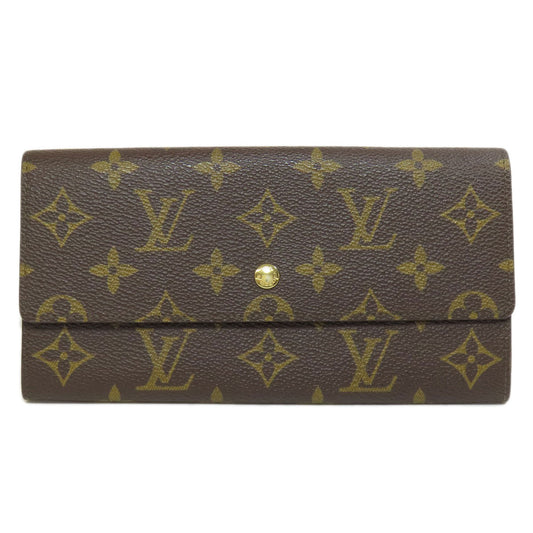 LOUIS VUITTON Long Wallet Purse M61723 Monogram canvas Brown Portefeuille Credit