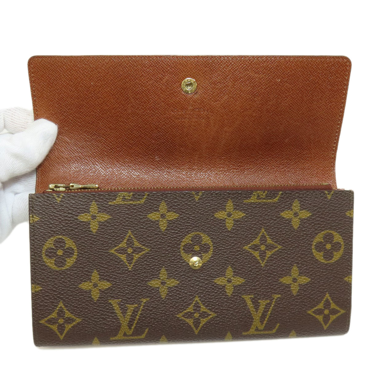 LOUIS VUITTON Long Wallet Purse M61723 Monogram canvas Brown Portefeuille Credit