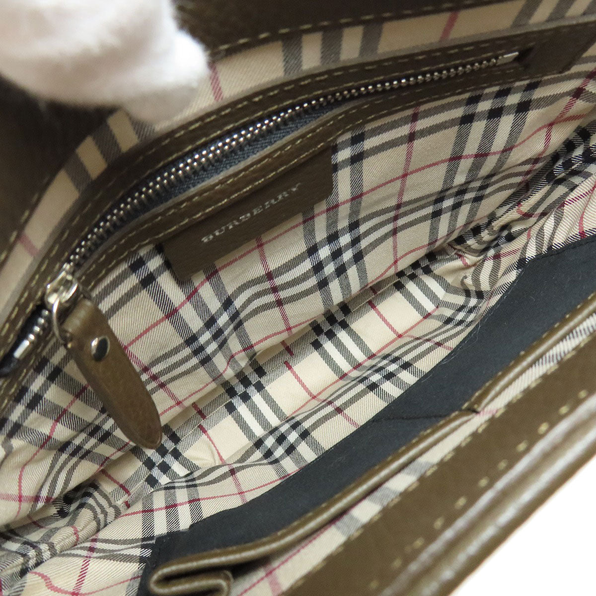 BURBERRY Shoulder Bag leather Brown logo