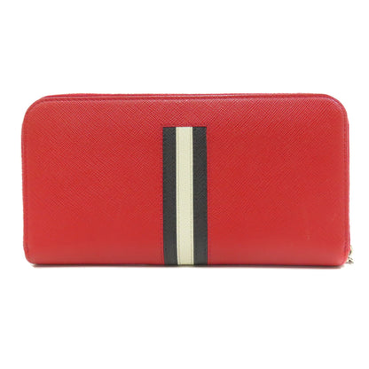 PRADA Long Wallet Purse Safiano Red logo