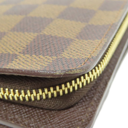 LOUIS VUITTON Bifold Wallet M61668 Damier canvas Brown Compact zip