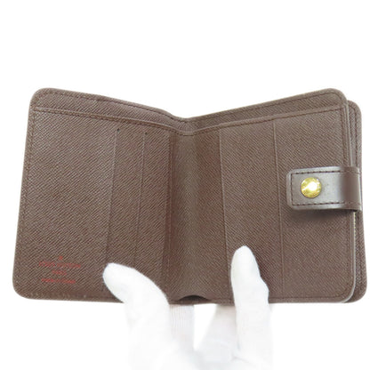 LOUIS VUITTON Bifold Wallet M61668 Damier canvas Brown Compact zip